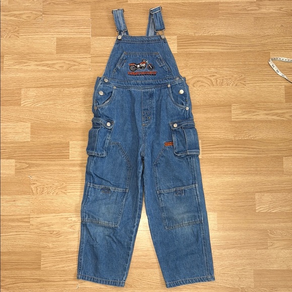Harley-Davidson Blue Denim Overalls with Adjustable Straps - Picture 1 of 7